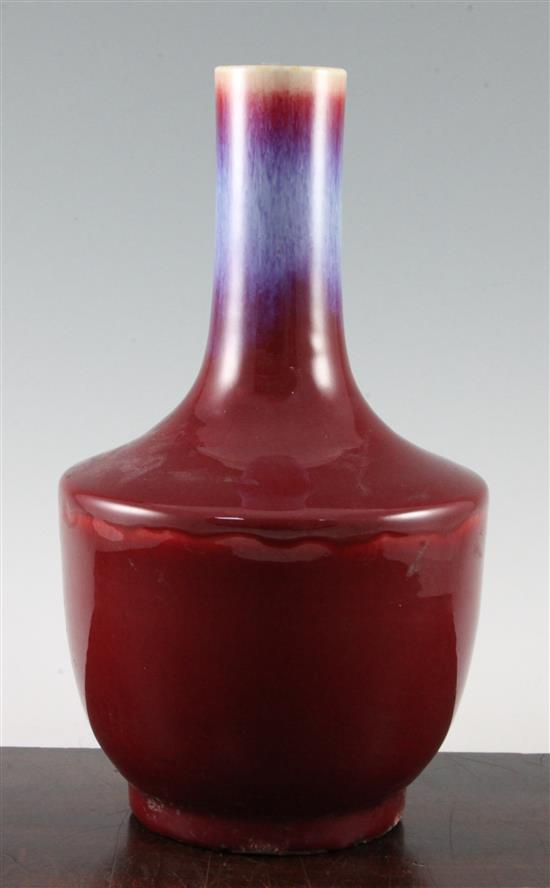 A Chinese flambe bottle vase, 33cm